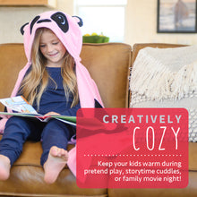Load image into Gallery viewer, Pink Panda Kids Hooded Blanket