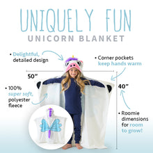 Load image into Gallery viewer, Unicorn Kids Hooded Blanket