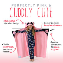 Load image into Gallery viewer, Pink Panda Kids Hooded Blanket
