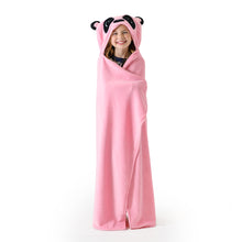 Load image into Gallery viewer, Pink Panda Kids Hooded Blanket