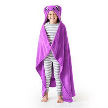 Load image into Gallery viewer, Purple Dino Kids Hooded Blanket